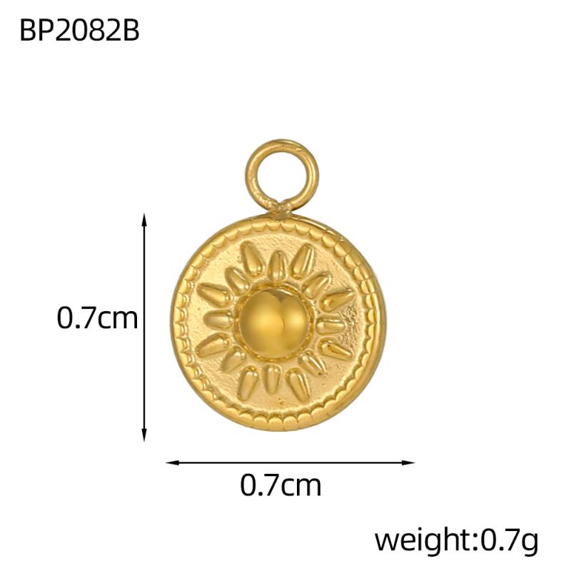 Colorful 18K Gold Plated Oil Drop Stainless Steel Charms Enamel Sun Flower Moon Pendants For Necklace Jewelry Making