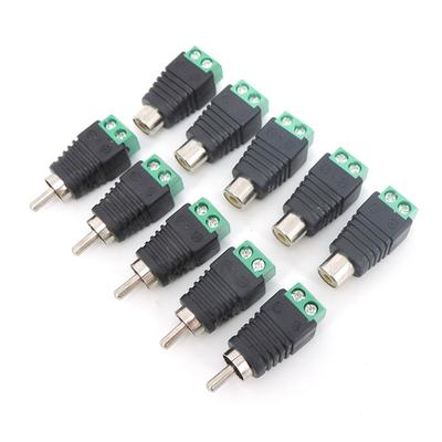 Adaptér pro audio/video RCA (samec) a RCA (samice) konektor s šroubovacím konektorem, AV a kabel reproduktoru pro CCTV kameru