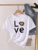 Love Heart Print Clothes Graphic Tshirt Fashion Print Summer Unisex Trend Sweet Short Sleeve Lady Female Shirt Tee