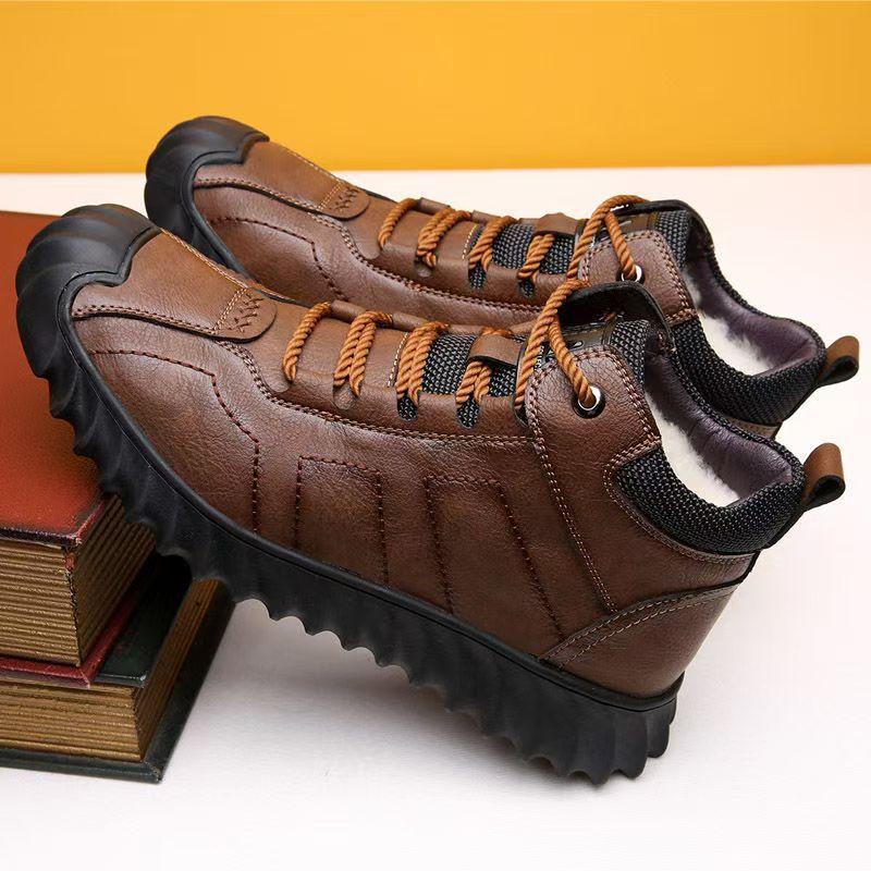 Winter Practical New Men's Cotton Shoes Velvet Warm High-top Cotton Boots Snow Boots Dad Shoes Martin Boots