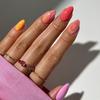 Colorful Striped Water Drop Fake Nail Tips for European & American Hot Girl Style