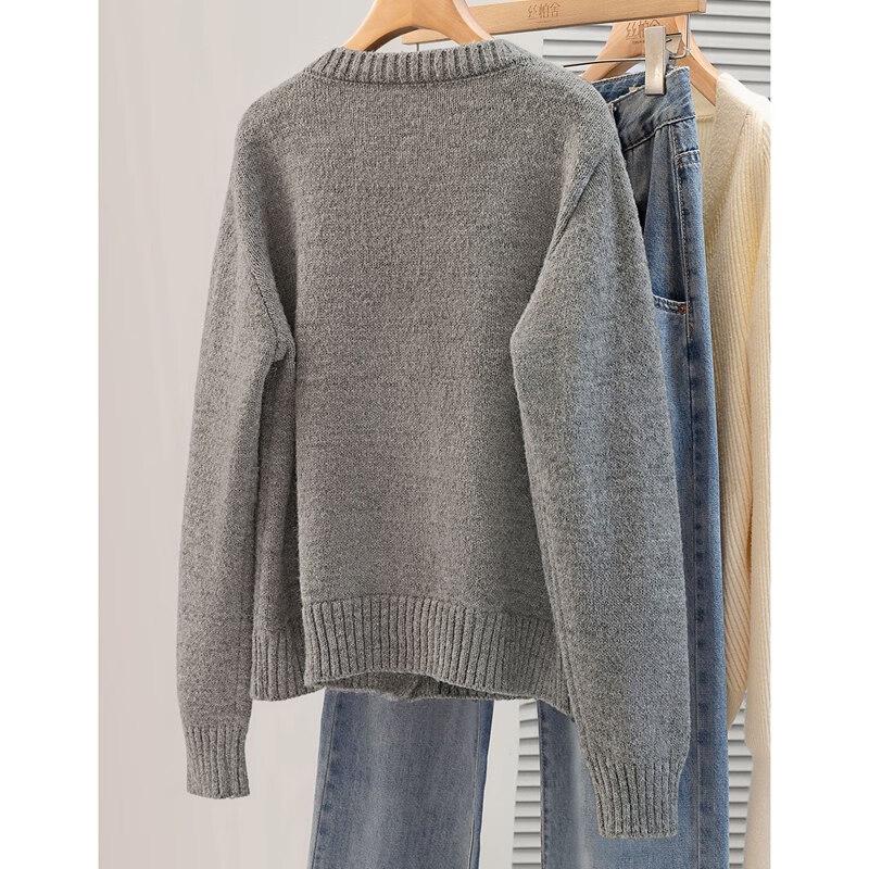 Siboerse Women's Relaxed Fit Contrast Cardigan Sweater