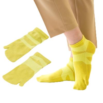 Walking Unisex Socks with Split Toes for Foot and Walking Care Pro Socks for Home Use L Care (Patented) Tiredness, Health, Walking. (1, Yellow-Green,