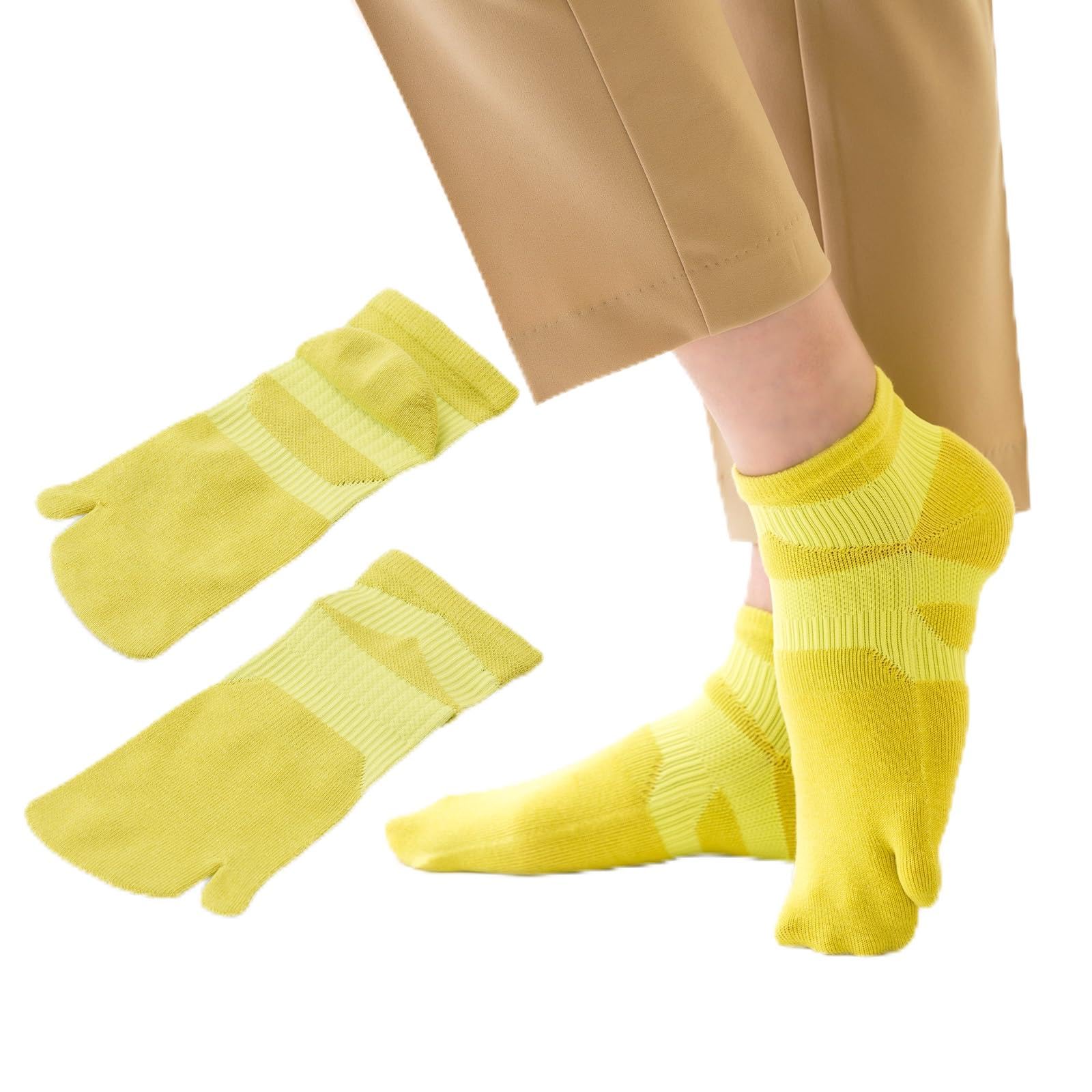 

Унисекс носки для ходьбы с раздельными пальцами для ухода за ногами и ходьбой Профессиональные носки для домашнего использования L Уход (Запатентовано) Усталость, Здоровье, Ходьба. (1, Желто-зеленый,