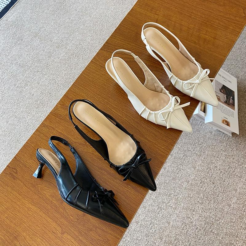 2025 spring new pointed head, thin heel, high heel temperament, thin, fashionable, sexy and beautiful, with women's shoes after the head.