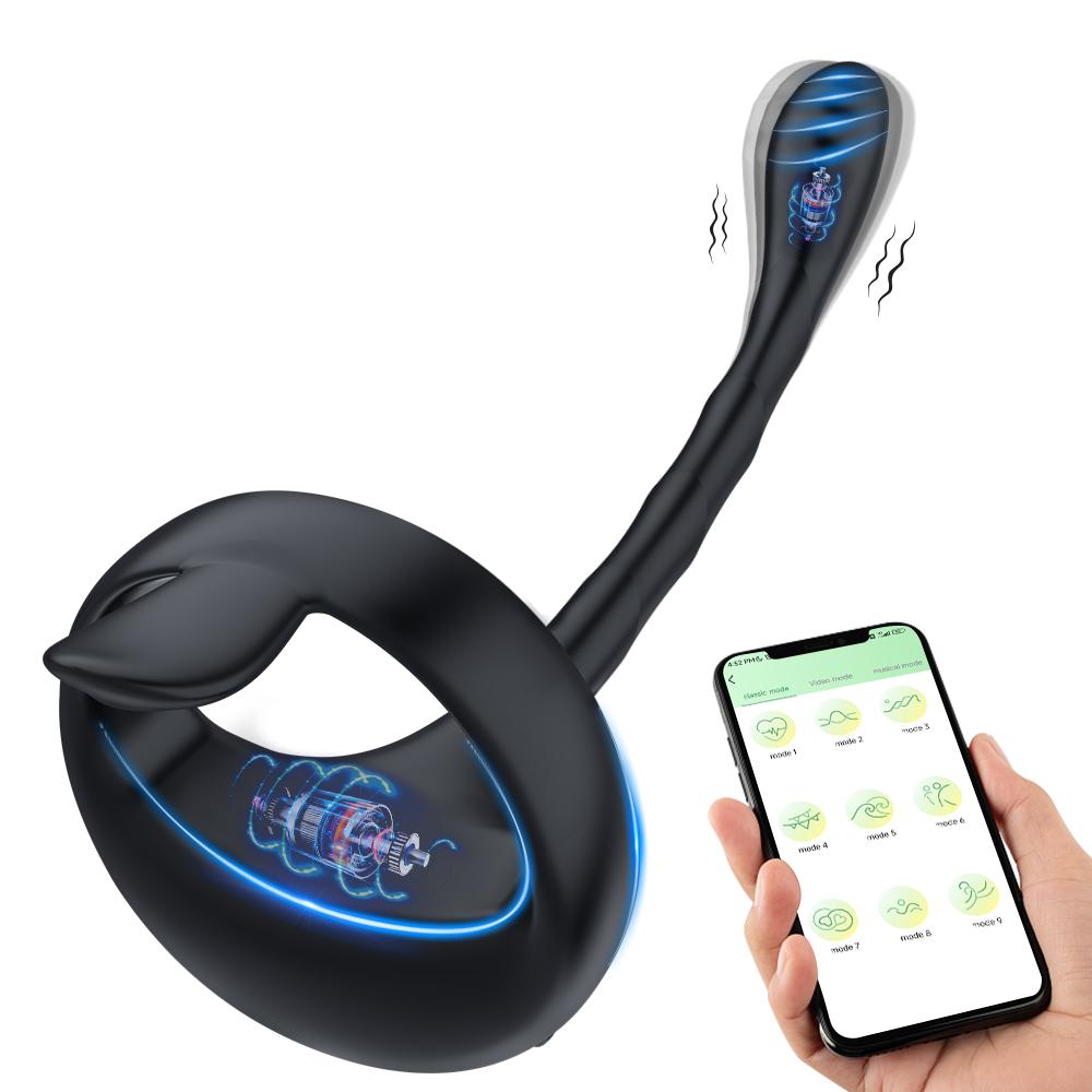 APP Bluetooth Prostate Vibrator Testicle Massage Anal Butt Plug Cock Penis Ring Male Masturbator Cocking Sex Toy for Men Sextoy