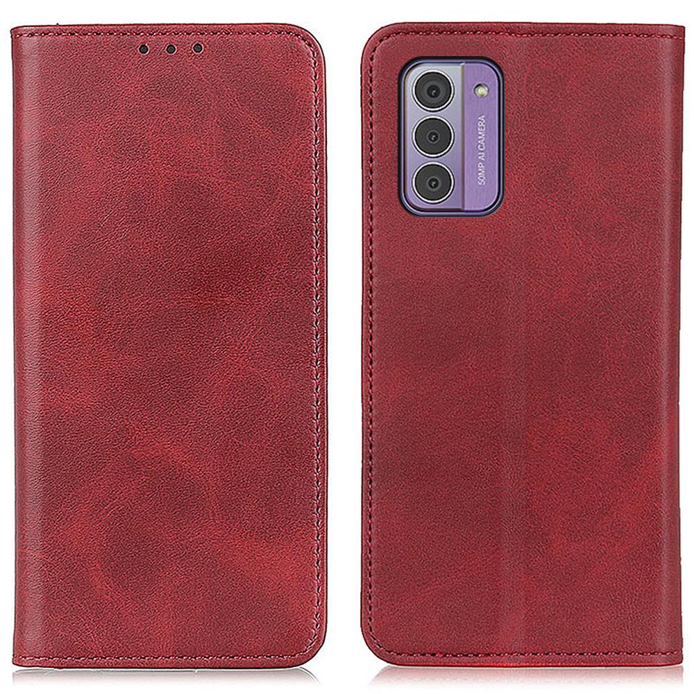 

Чехол для телефона из спилковой кожи для Nokia G42, противоударный, с подставкой, кошелек, защитная крышка Red