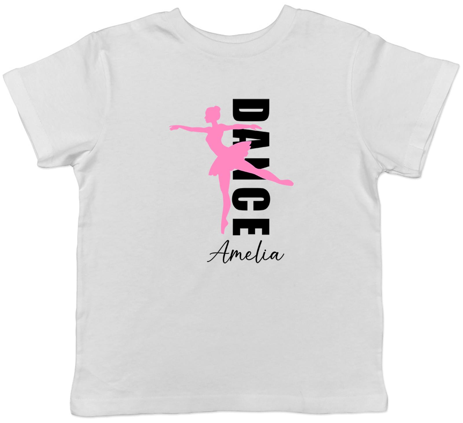 Personalised Dance With Pink Ballerina Childrens Kids T-Shirt Boys Girls Gift 100