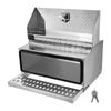 Stufenwerkzeugkasten für Sattelzug, 760 x 750 x 400 mm Robuster Aluminium-Riffelblech-Werkzeugkasten, Wasserdichte Einstiegsstufen-Aufbewahrungsbox für die Kabine mit T-Griff-Schloss &