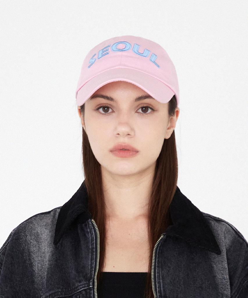 ULUK Seoul Embroidered Cotton Ball Cap _Pink
