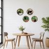 Matte Finish Wood Decoration 4PCS Black Cat Wall Sign, with Warm Grain Texture Art, Scratch-Resistant Natural Art Home Decor, Nordic Retro Style