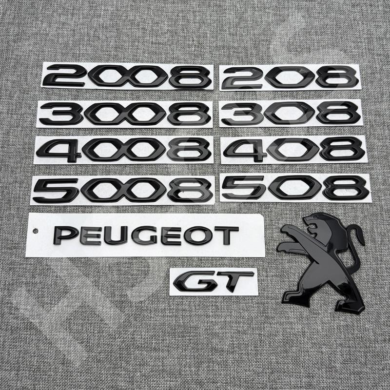 3D Black ABS Car Rear Trunk Emblem Front Hood Badge Stickers For Peugeot m 206 307 308 3008 207 208 407 408 508 2008 5008 Styling