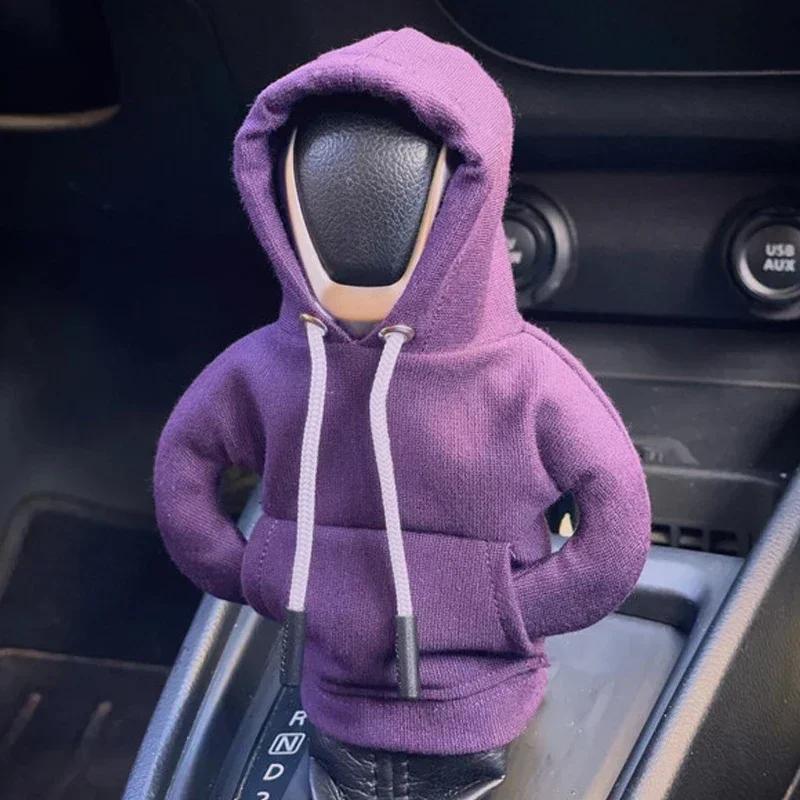 Hoodie Car Gear Shift Cover Fashion Gearshift Cute Cartoon Gearshift Handle Gear Lever Decorative Sweatshirt Cover Auto Interior