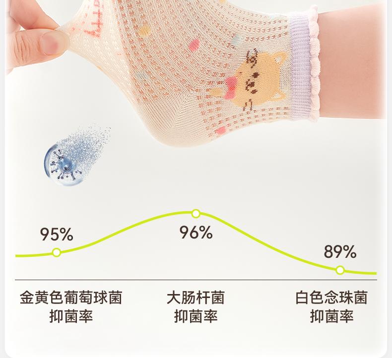 Summer style girls' cotton socks, children's socks, thin style girls' jewelry, spring and summer mesh baby middle tube socks, big children's socks