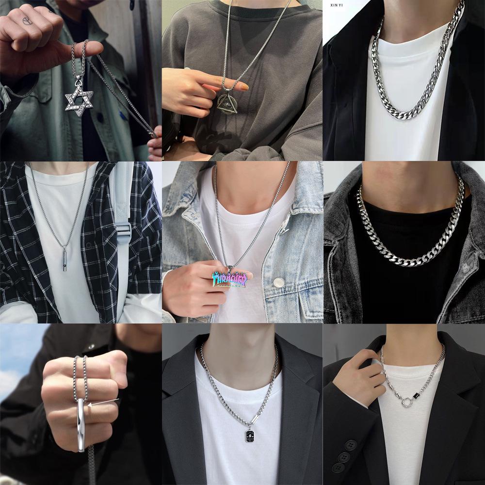 Trendy Men's Clavicle Necklace: Versatile, High-End, Simple Hip Hop Jewelry