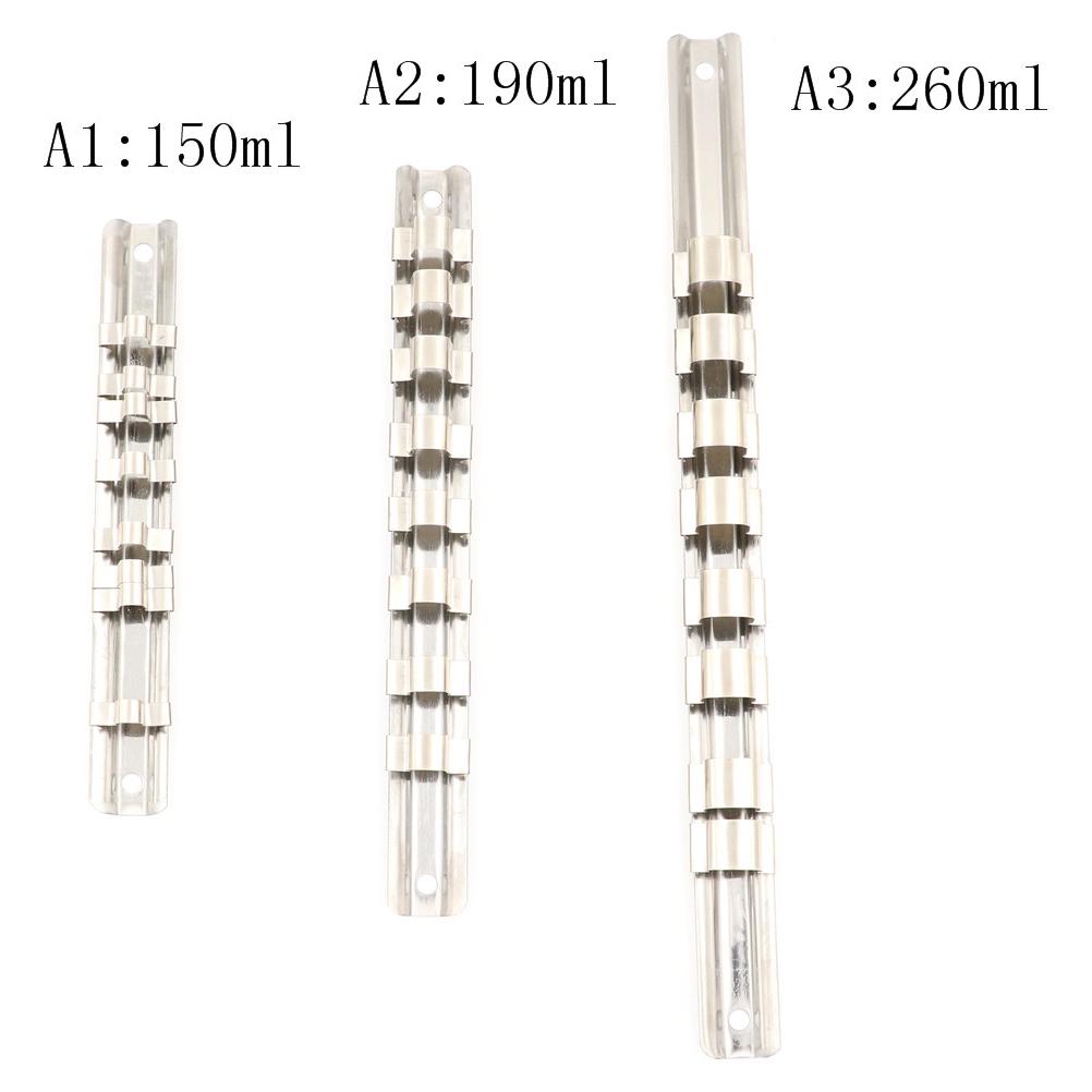 Stainless Steel Socket Rack Holder 1/4"3/8"1/2" 16 Clips Tool Organizers StoragH Stainless Steel Socket Rack Holder 1/4"3/8"1/2" 16 Clips Tool Organizers StoragH
