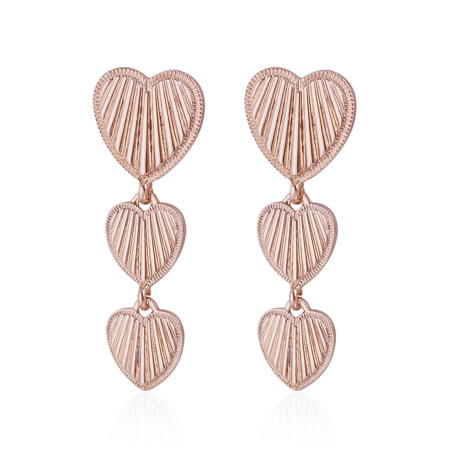 

Accessories, personalized exaggerated metallic geometric cone earrings, fashionable lava texture love earrings