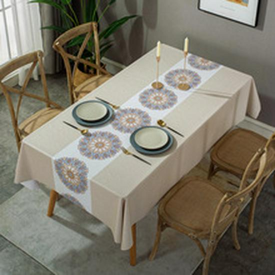 Henggang Nordic-Style Cotton Linen Tablecloth and Table Runner Set for Coffee Tables
