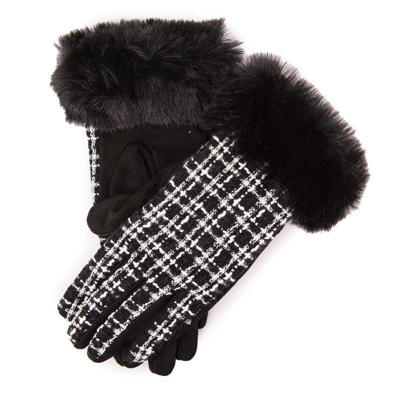 

Черные женские перчатки на твидовой подкладке BILL TORNADE Taille unique чёрный