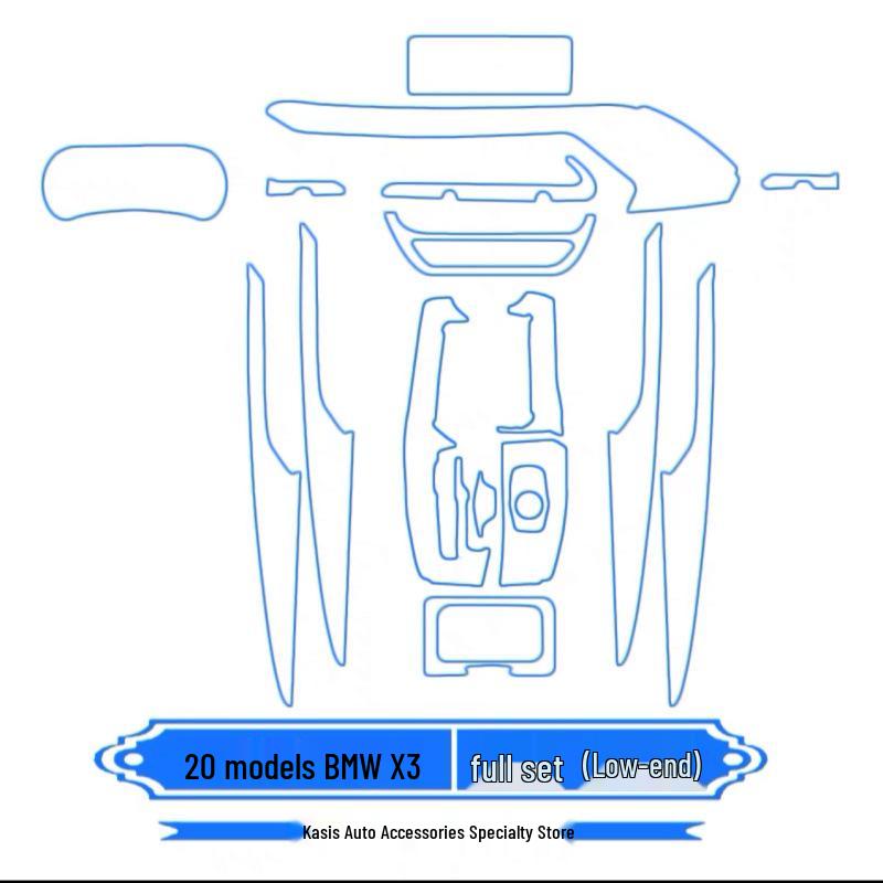 BMW X3/X4 Interior Scratch-proof TPU Film: Fits 25 Models, Includes Console, Navigation, Screen, Gear Shift Protection Sticker.