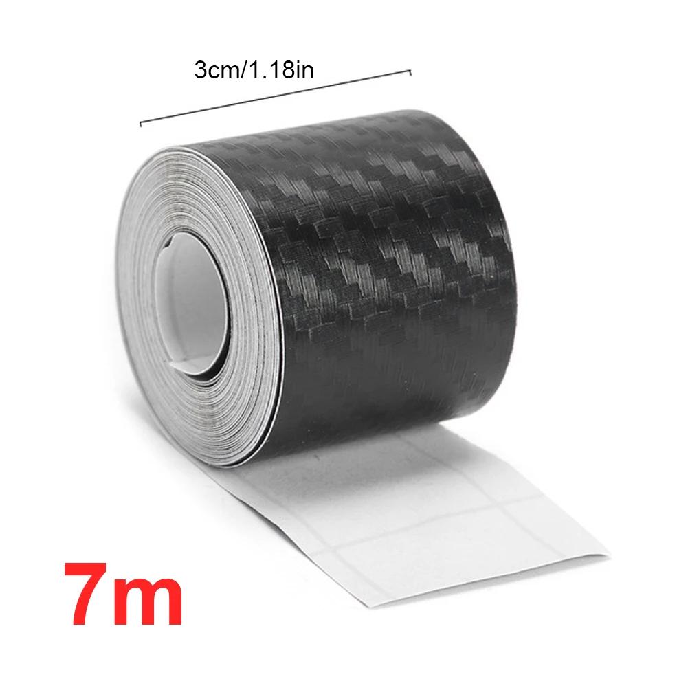 3D Carbon Fiber Tape Stickers DIY Nano Black Car Door Edge Guards Side Protector Strip Waterproof Protection Film Decorative