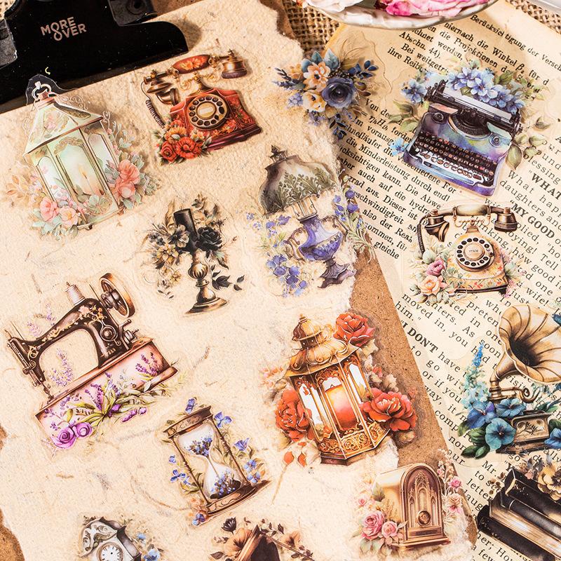 40 Pcs Antique Goods Stickers Pack Vintage Decorative Stick Labels Scrapbooking Accessories Junk Journal Supplies