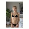 High Definition Tin Metal Sign Wall Art Vintage Retro D PinUp Girl Bedroom Decor Sign Featuring Blonde Woman In Black Linge