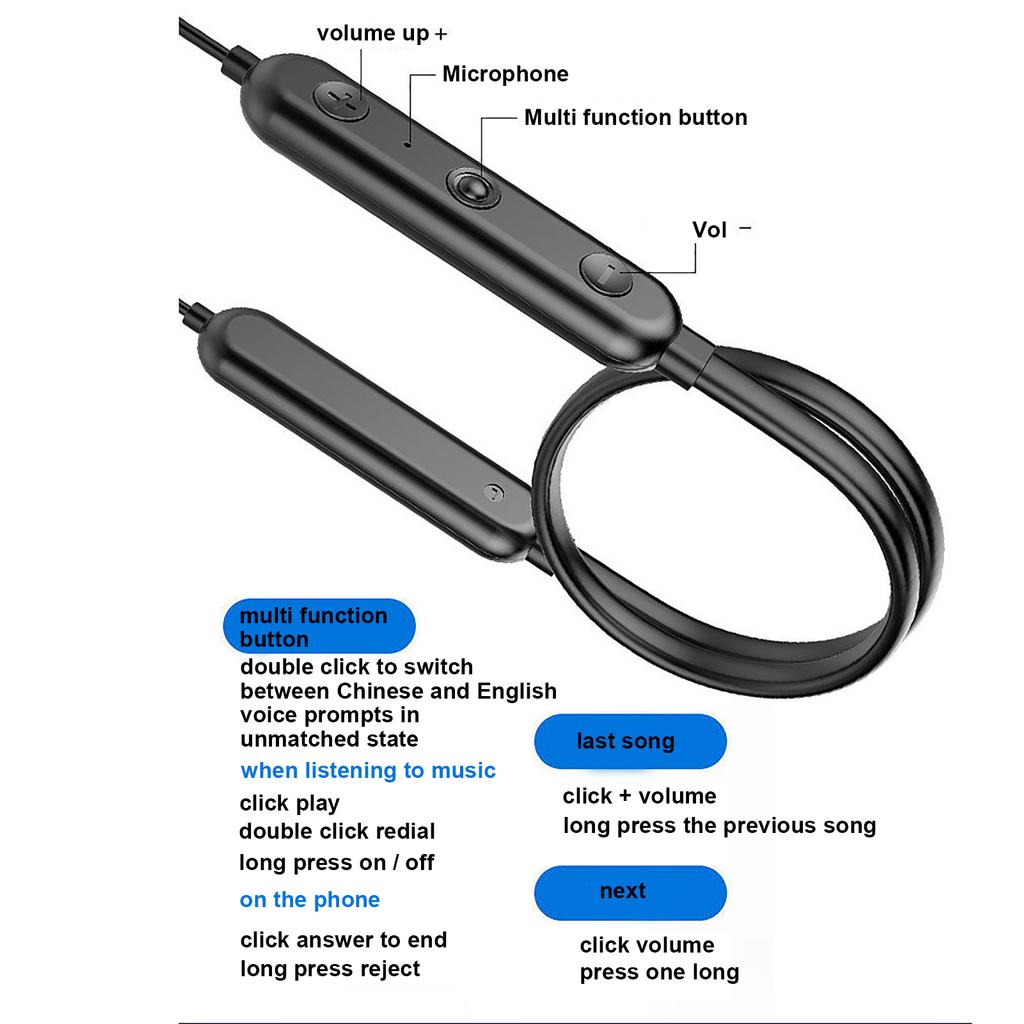 Buy LP-BT89 IPX4 Waterproof Rechargeable Earphone Neck-mounted ...