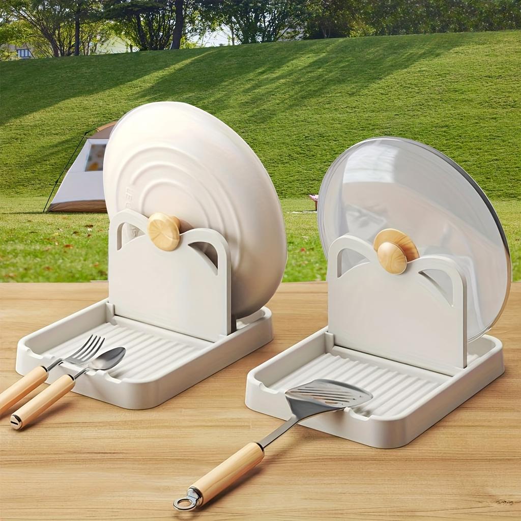 2pc Multifunctional Kitchen Spatula Rack - Camp Kitchen Storage Solution for Soup Ladle, Chopsticks, Pot Lid, and More with Hanging Hole and Space