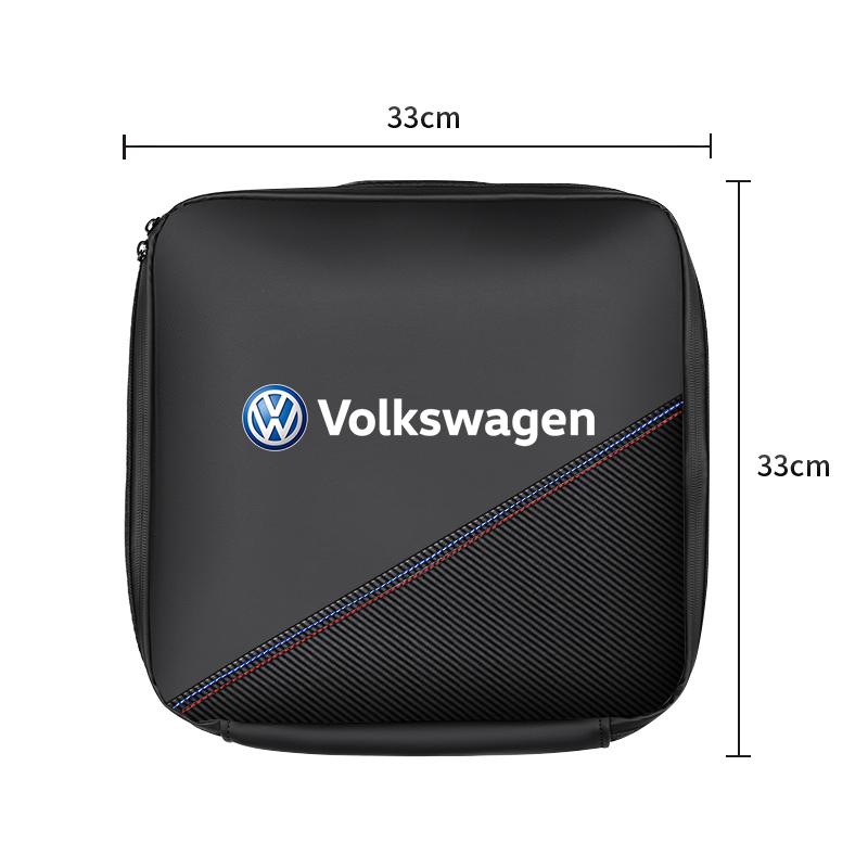 VW Car Rechargeable Gun Storage Box Leather Organizer Case For VW GTI Polo Golf MK6 Passat B6 Tiguan Arteon Jetta T-ROC ID.4 CC zf8