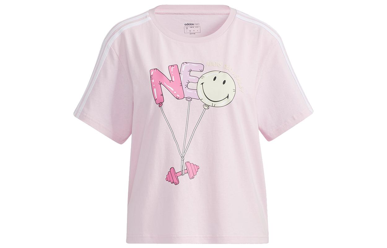Adidas Neo Drop Shoulder Sleeve T Shirt Women s Pink H61983 M