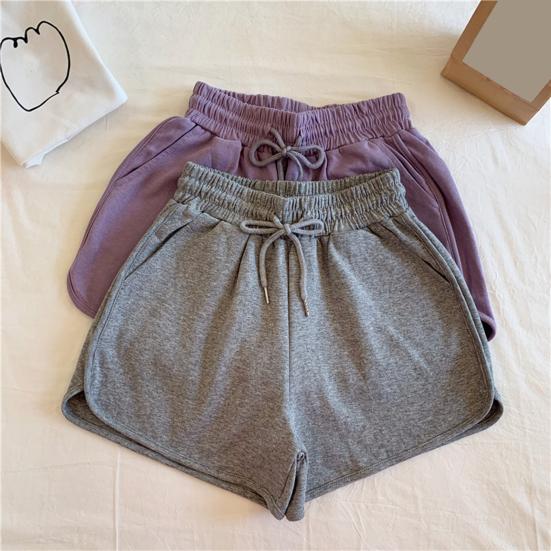 Sommer-Sport-Shorts für Damen, hohe Taille, atmungsaktiv, weites Bein, Hotpants mit Taschen für lässige Aktivkleidung