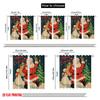 2pcs,2D Plane Printing Curtain Popular Vintage Santa Claus with Snowman & Tree Versatile 100% Polyester (without Rod)