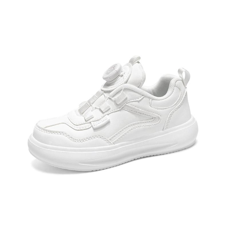 Kinderschuhe Kinder kleine weiße Schuhe Frühling neue Jungen Freizeitschuhe Mädchen Drehknopf Sportschuhe