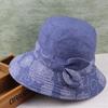 New Hat Ladies Bucket Hat Bow Sunscreen Sun Hat Summer Light Breathable Basin Hat Sun Hat Outdoor