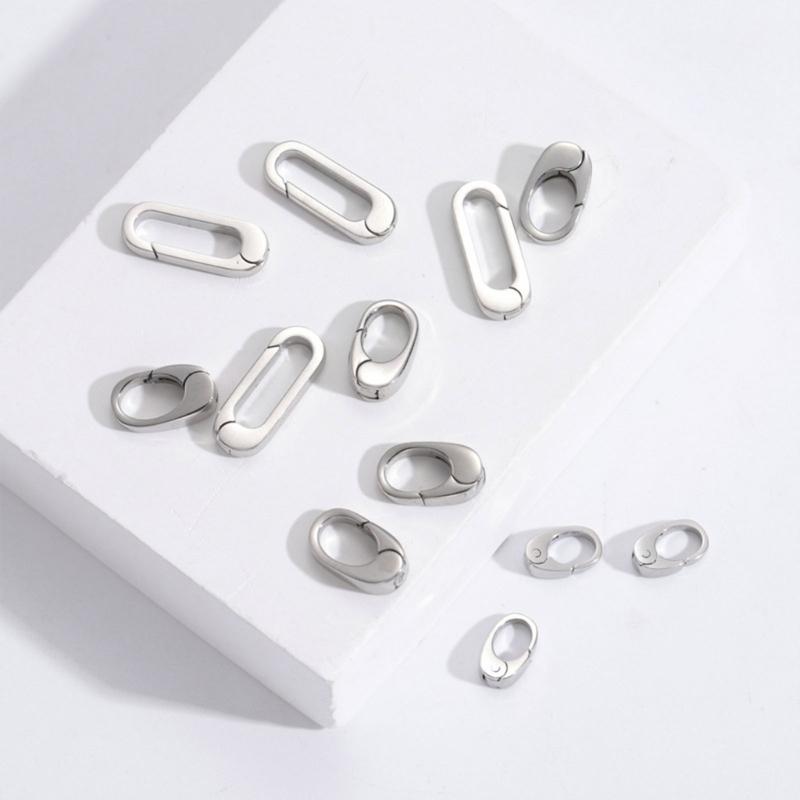 Set mit 9 eleganten ovalen Hummerklauenverschlüssen Edelstahl Schmuckverschlüsse Sichere Federringverschlüsse für Accessoires