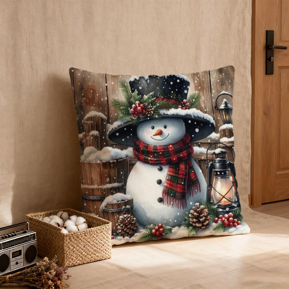 Pillow Case Luxurious Home Office, Sofa Decorative Multi Sized Car Seat Cushions, Pillowcases Retro Snowman Cute