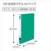Kokuyo File Ring File Slim 2-Hole A4 Holds 180 Sheets Green F-URF420G