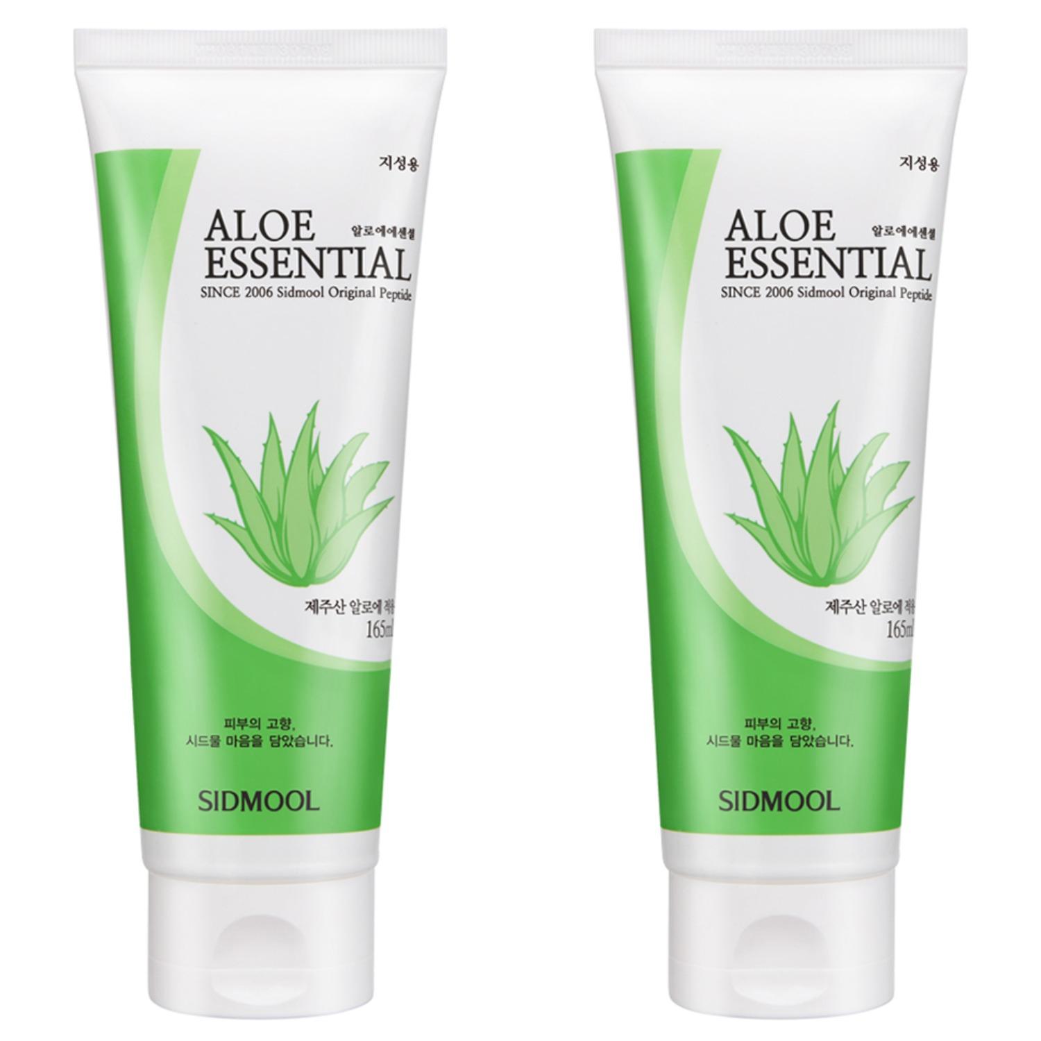 SIDMOOL Aloe Essential for Oily Skin - Oil-Free Soothing & Hydrating Gel with 40% Organic Aloe Vera (165ml x 2pcs Set)