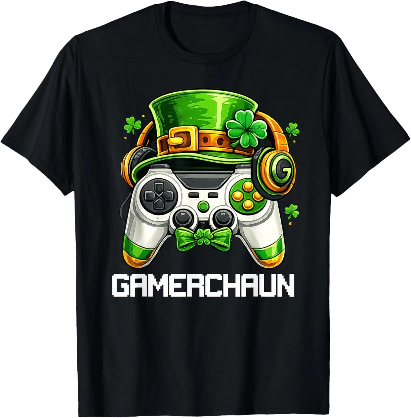 Leprechaun St Patricks Day Game Controller Gamer T-Shirt S