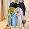 New Autumn and Winter Outdoor Windproof and Warm Lamb Wool Jacket for Women, Thick Double-Sided Fleece Color-Block Hooded Fleece Sweatshirt