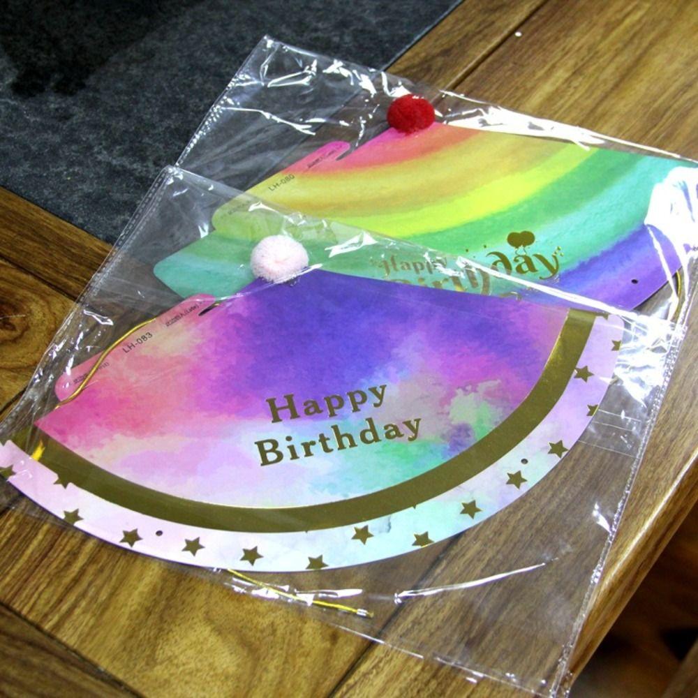 Happy Birthday Paper Birthday Crown Hat Party Decoration Party Home Supplies Birthday Party Hats Rainbow Series