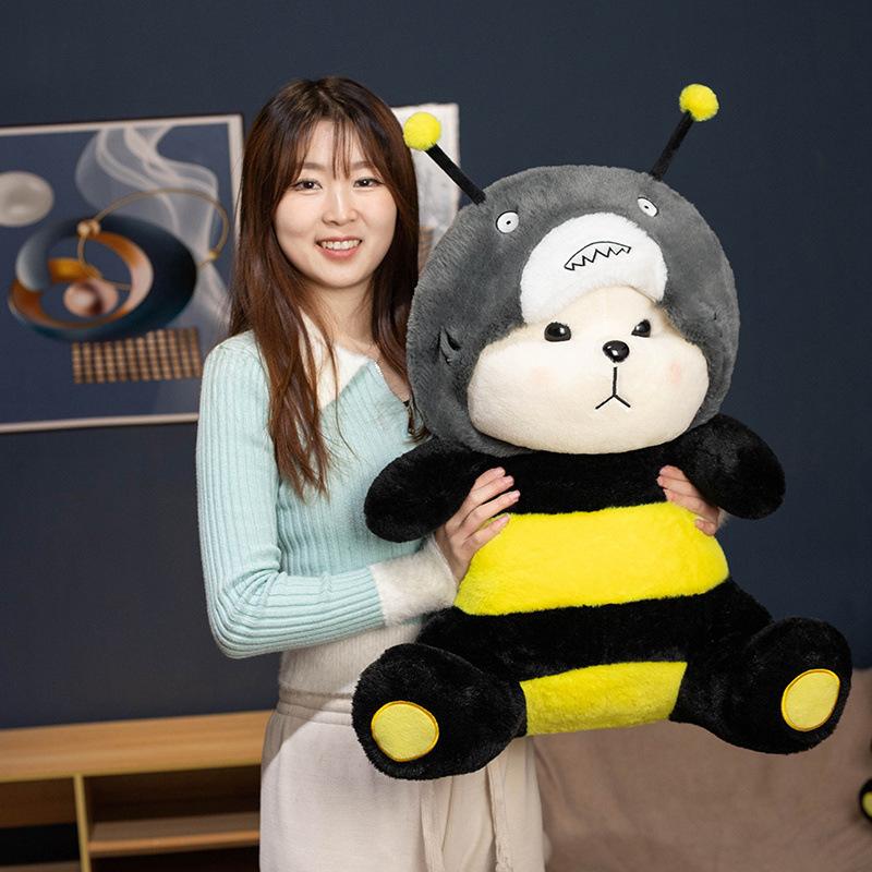 Sharkbee Bee Plush Animal Toy Bee Shark Plushie Pp Cotton Filling Cartoon Toy