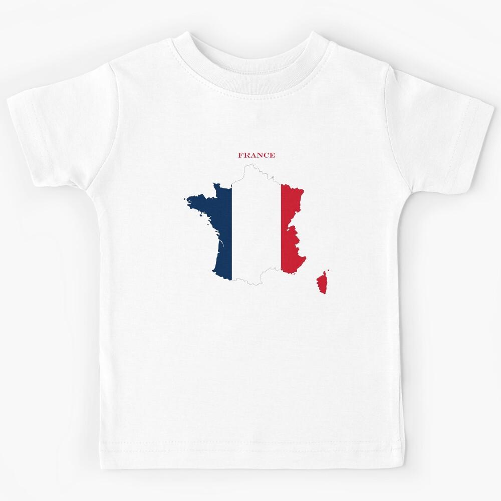 France Map Flag Silhouette Europe Travel Pride Gift Kids T-Shirt 130