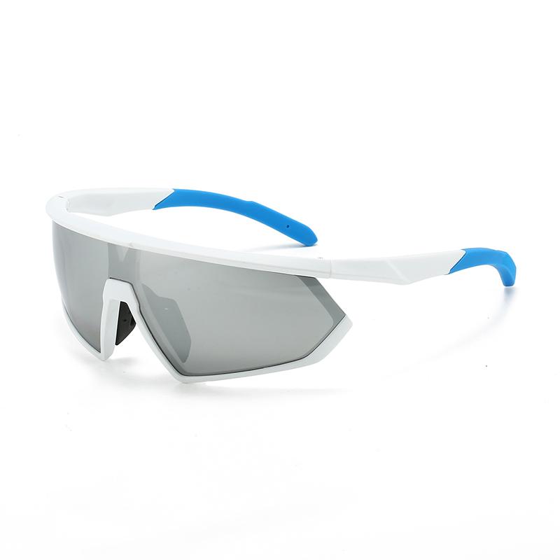 KAMMPT Y2k Sports Goggles Men Mirror Punk Style Outdoor Cycling Sunglasses Trendy Wrapped Round Futuristic Hiking Shades