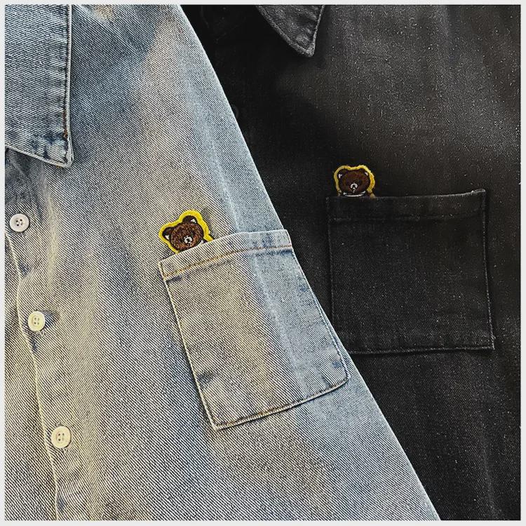 Men's Retro Loose-Fit Denim Short-Sleeve Shirt, Hong Kong and Korean Style, Trendy All-Match Half-Sleeve Jacket for Summer