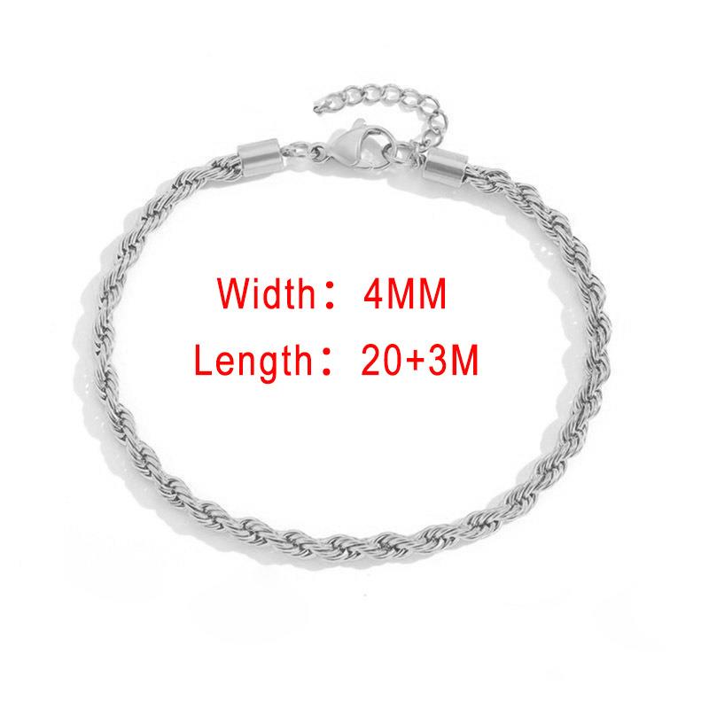

3/4MM Stainless Steel Short Rope Chain Anklets For Women Men Simple Gold Color Chain On Leg Accessories On Foot Zircon C049
