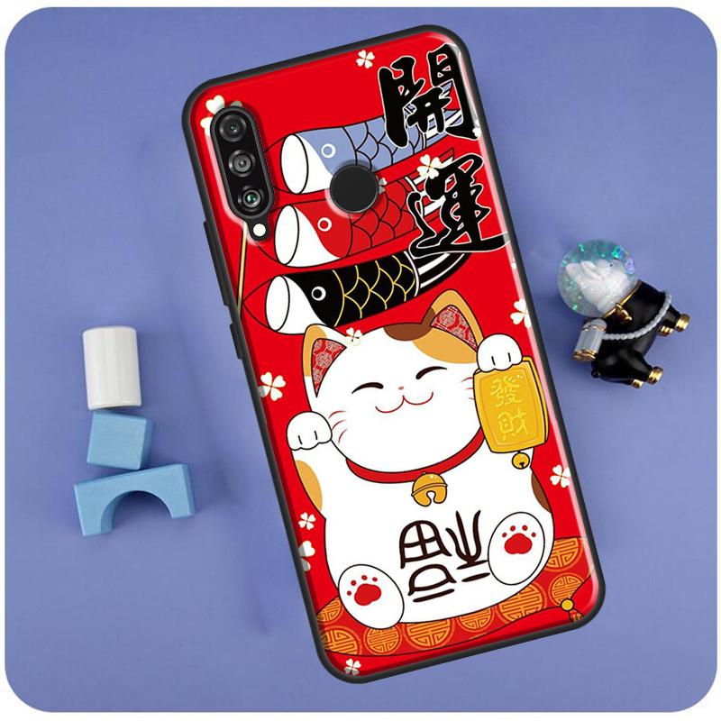China cute lucky cat For Huawei Nova Y70 Y91 Y90 Y60 Y61 Y72 Y73 3i 7i 8i 11i 12i 9 10 SE P20 P30 P40 Lite Case