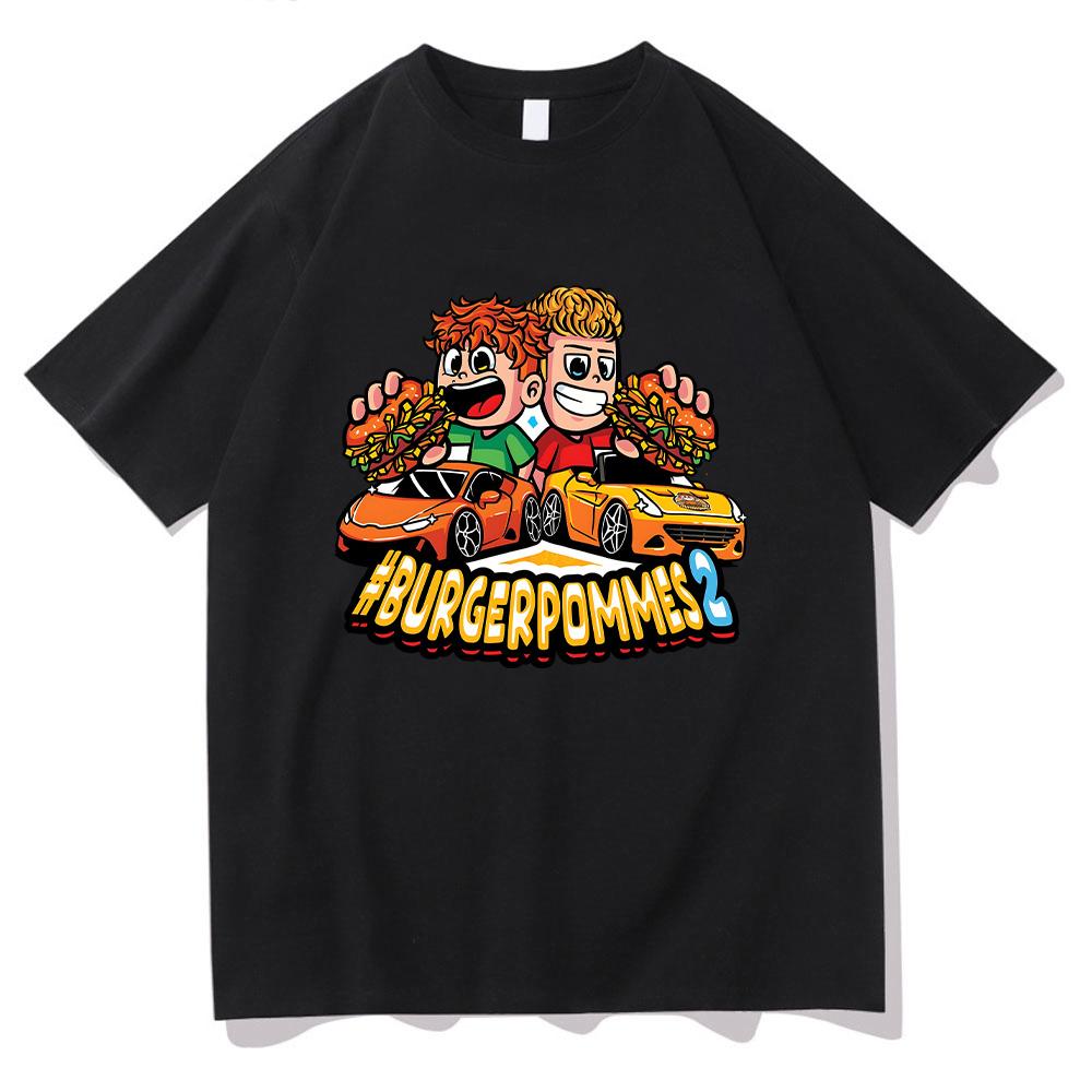 Burgerpommes 2 trička módní pánská/dámská estetická trička vtipné trendy oblečení krátký rukáv bavlněné vysoce kvalitní tričko pro každodenní nošení