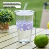 Leichte Luxus tragbare Glasbecher mit Strohhalm